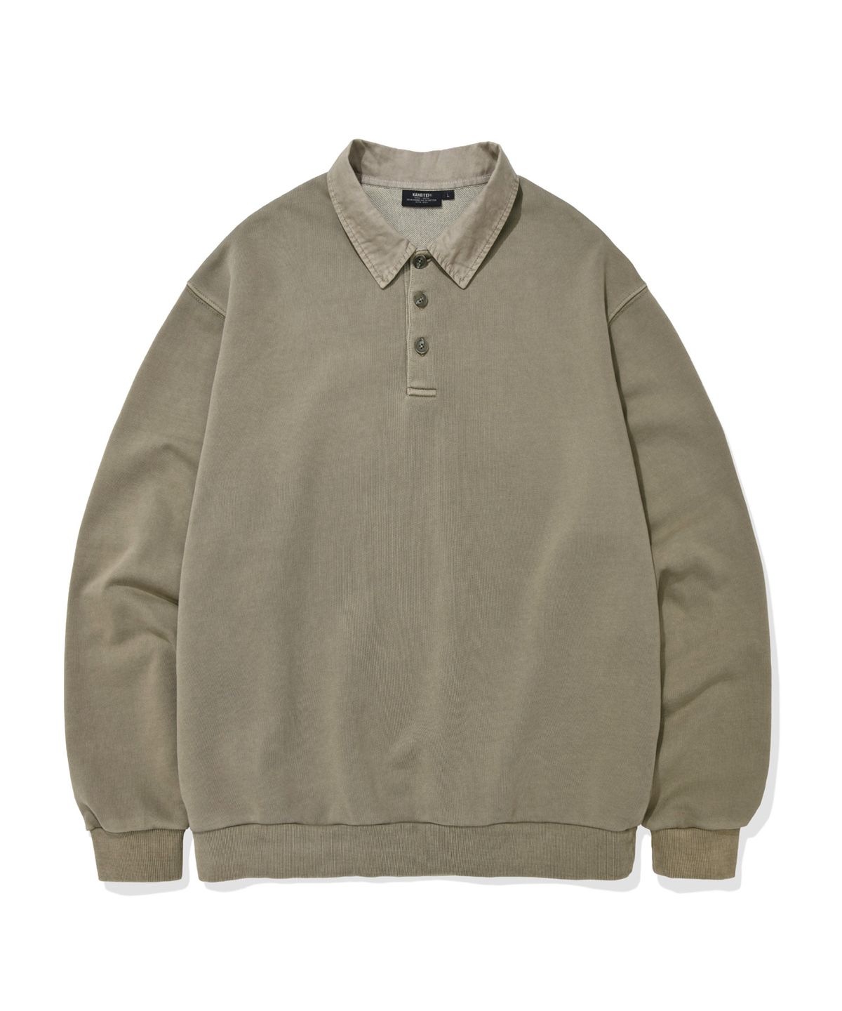 카네이테이(KANEITEI) PIGMENT PIQUE POLO SHIRT (OLIVE DRAB)