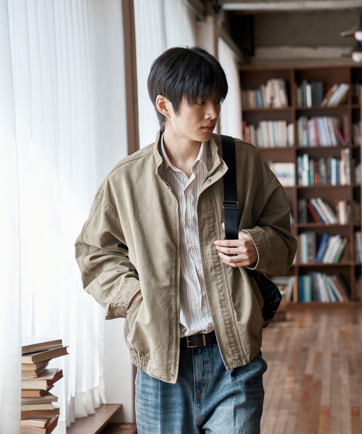 와르(WAAR) M2600 가먼트 워싱 블루종_베이지