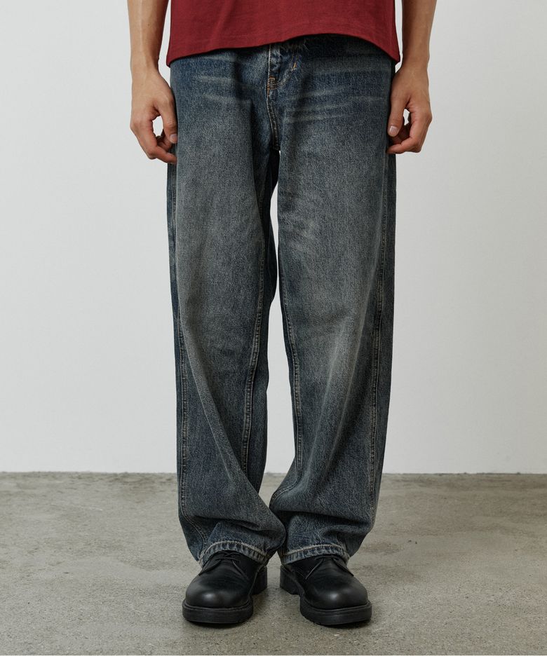 [해피가이정호 PICK] SHADOW SEMI WIDE DENIM PANTS (BLUE)