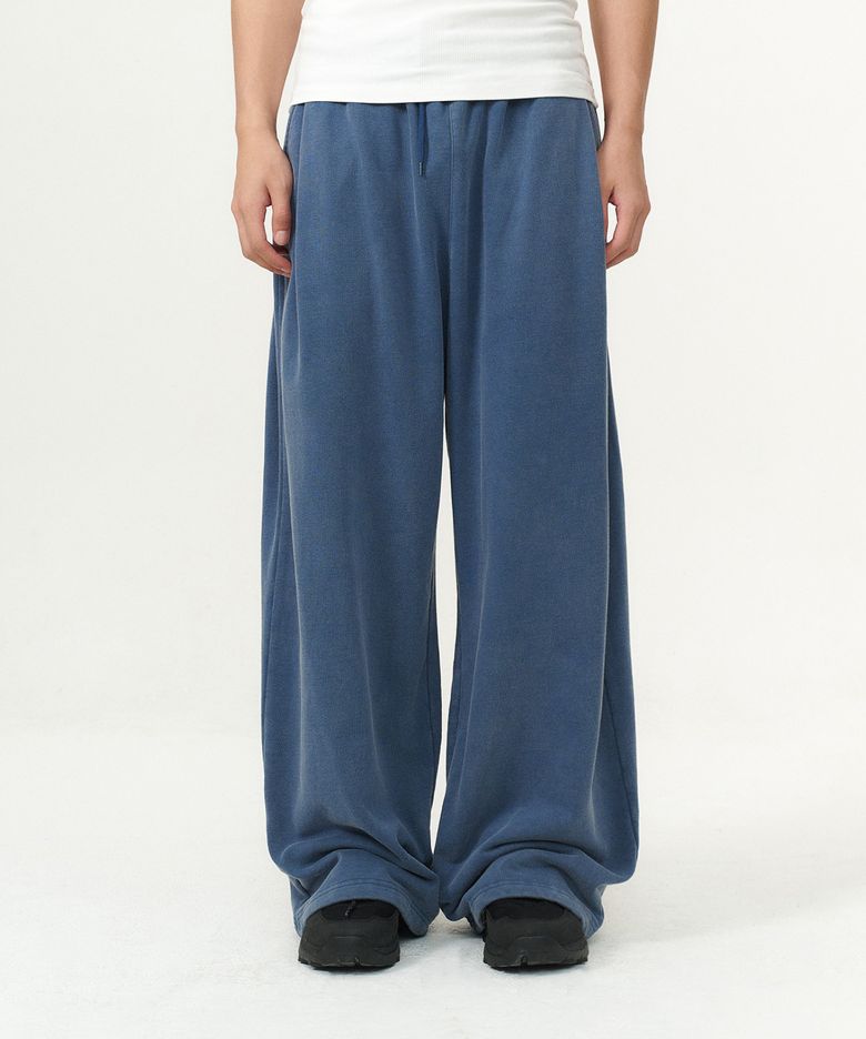 PIGMENT DAMAGE SWEAT PANTS (BLUE)