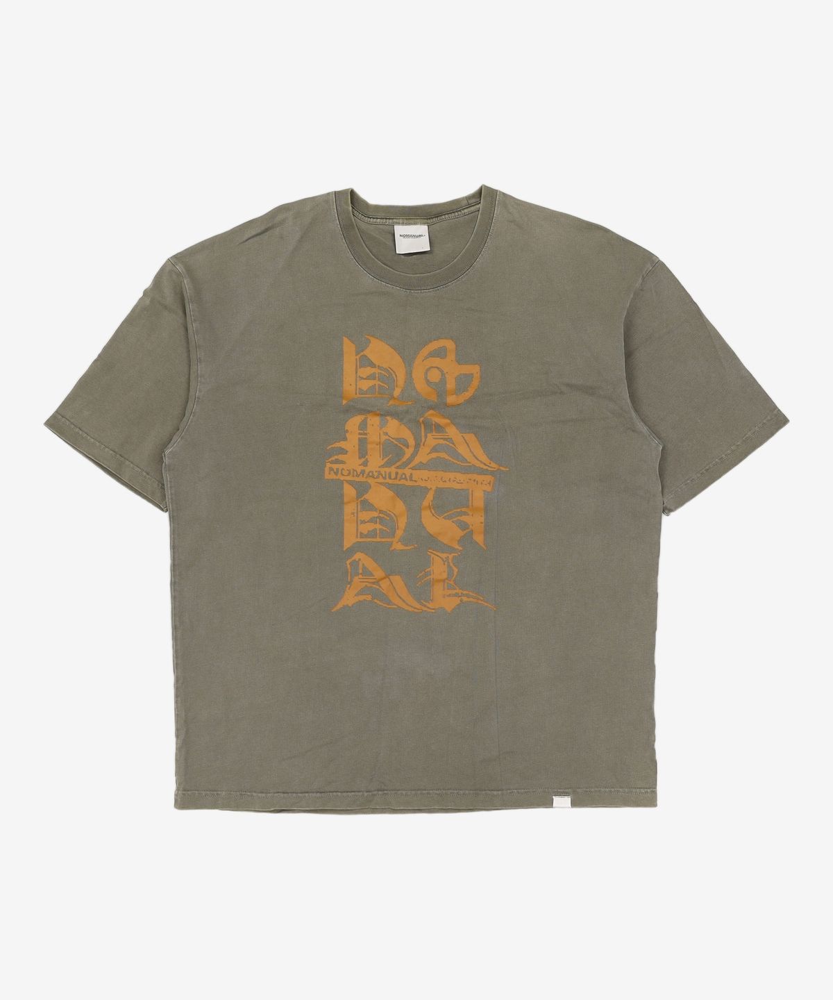 노매뉴얼(NOMANUAL) BLACK LETTER T-SHIRT - KHAKI L