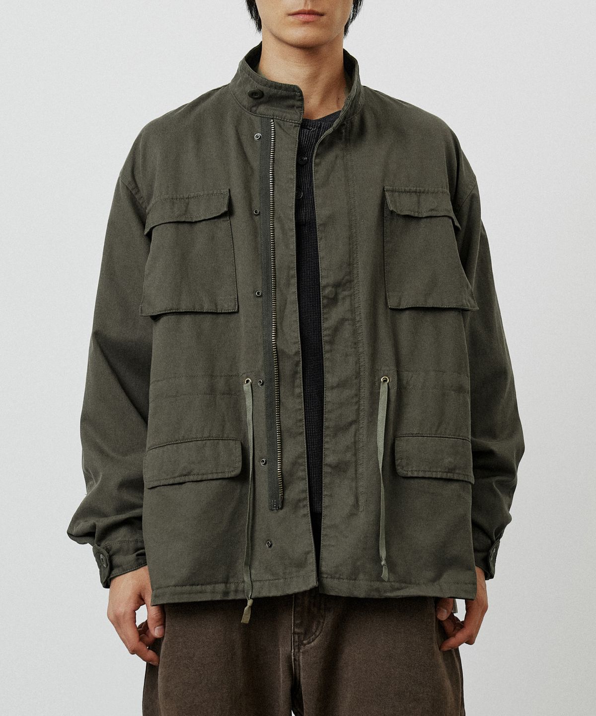 카네이테이(KANEITEI) BIO WASHED FIELD JACKET (OLIVE DRAB)
