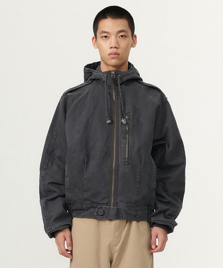 CROPPED M-65 FIELD JACKET (CHARCOAL)