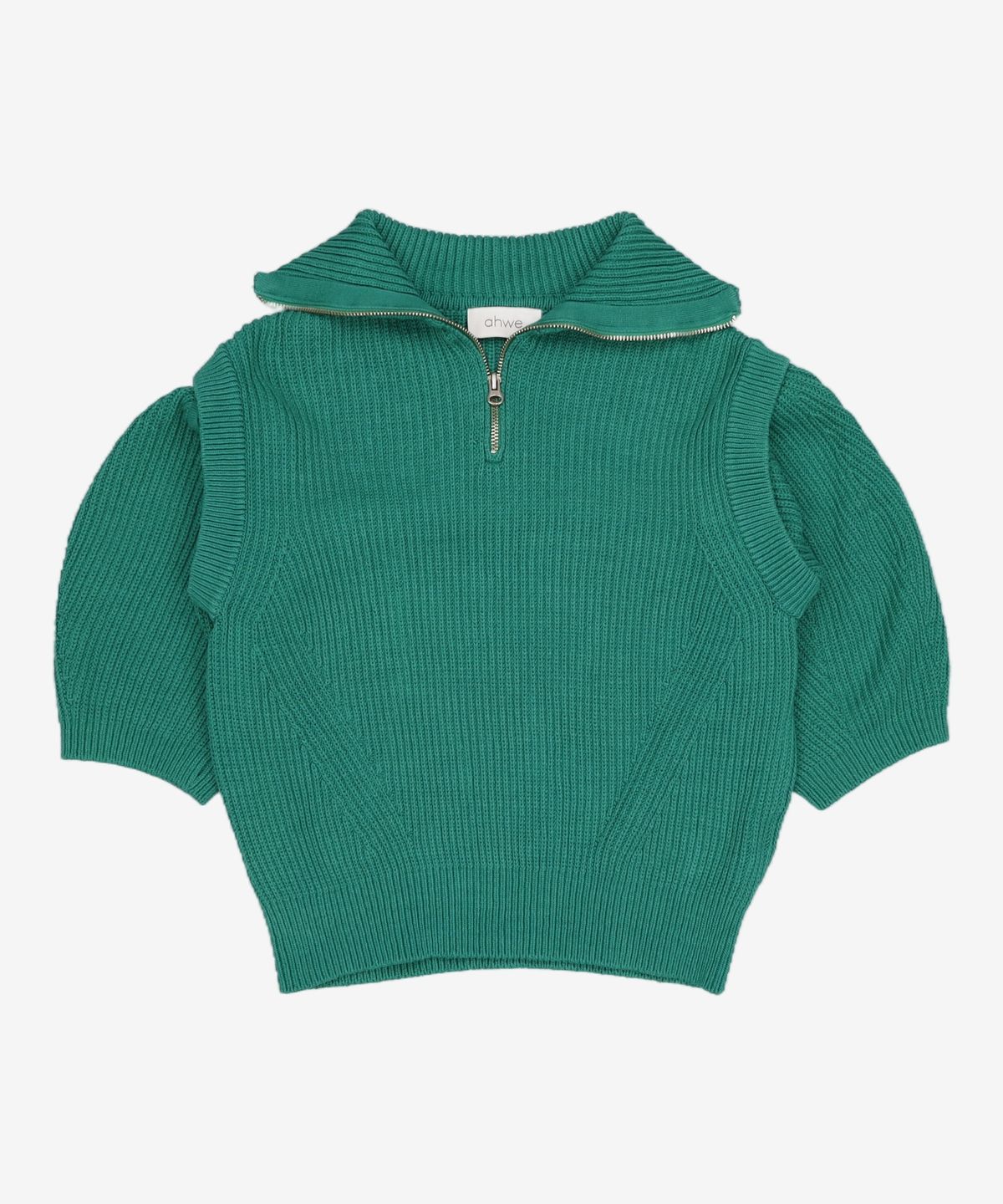 아위(AHWE) Collar Half Zip-up Knit_GREEN FREE