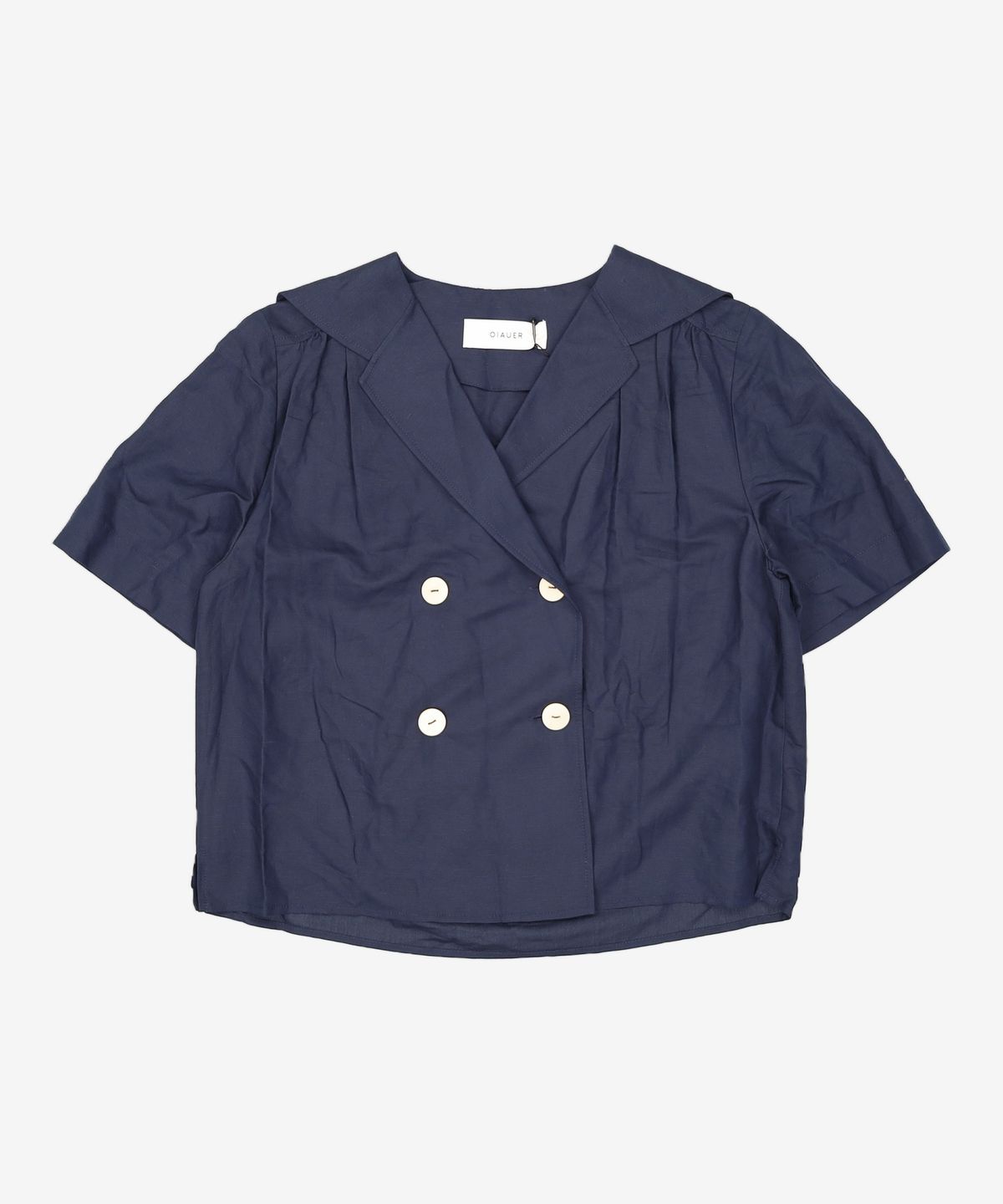 오이아우어(OIAUER) Double Button Sailor Blouse in Navy M