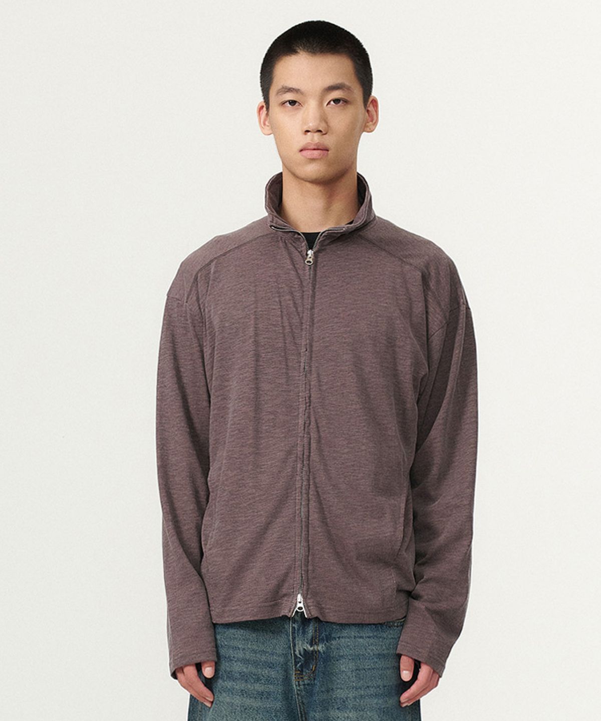 카네이테이(KANEITEI) LAYERED ZIP-UP (RED BROWN)