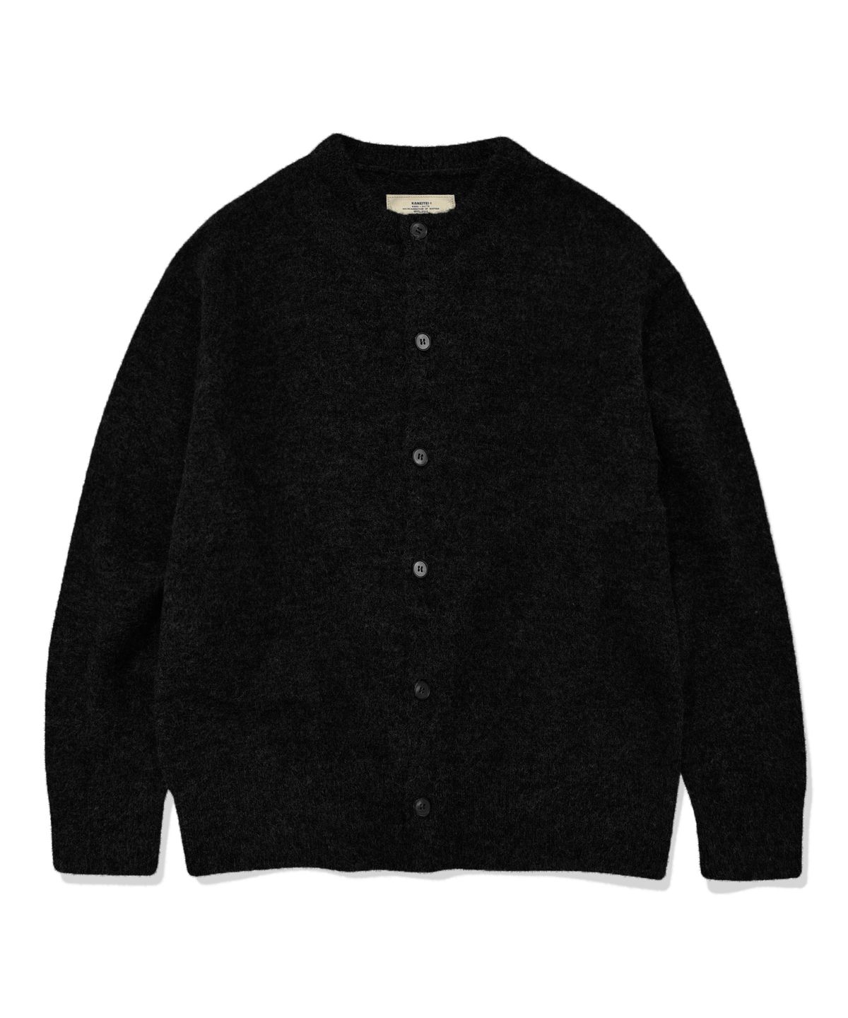 카네이테이(KANEITEI) WASHABLE BASE CROP CARDIGAN (BLACK)