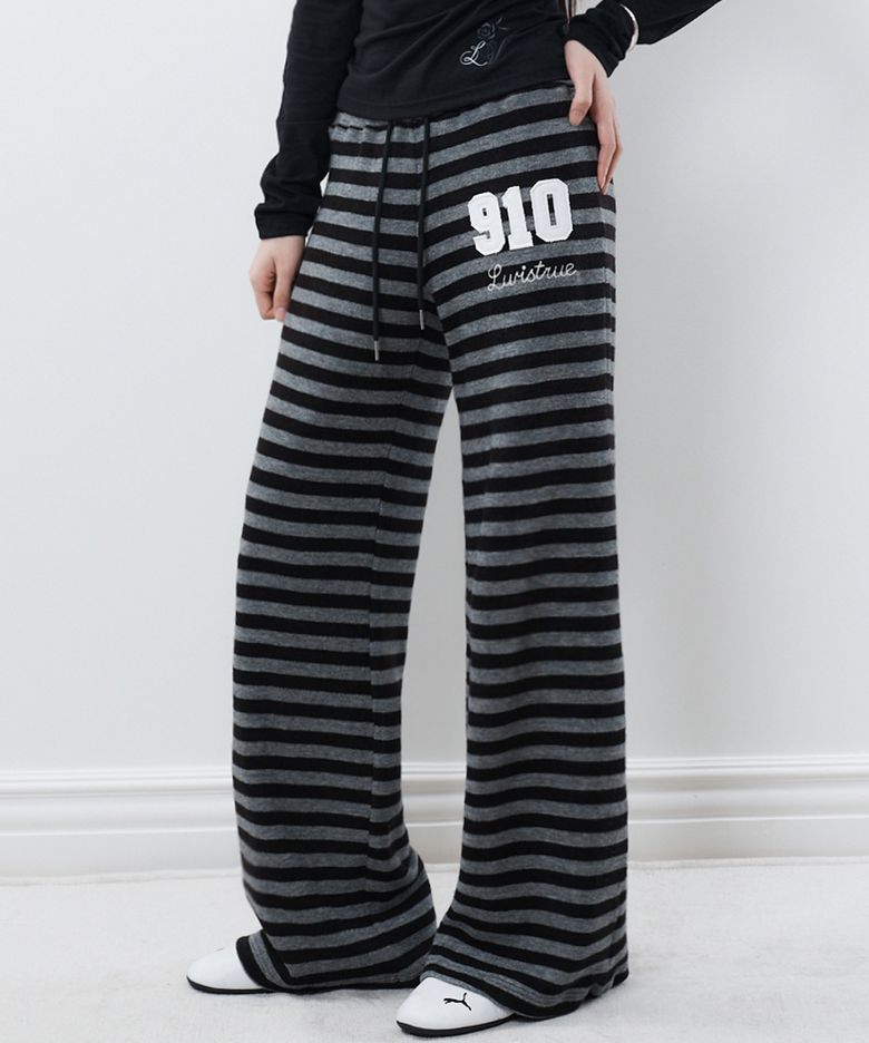 RL 910 STRIPE BOOTCUT PANTS(BLACK)