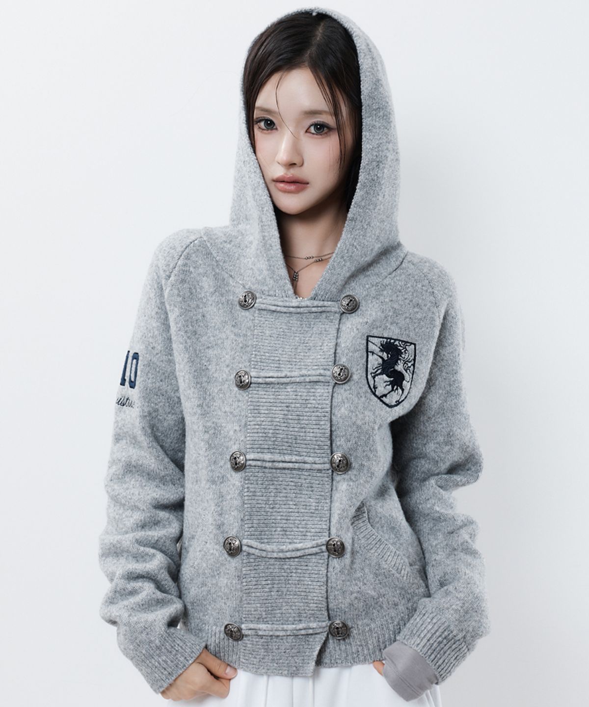 러브이즈트루(LUVISTRUE) RL HORSE 910 KNIT ZIP UP(GRAY)