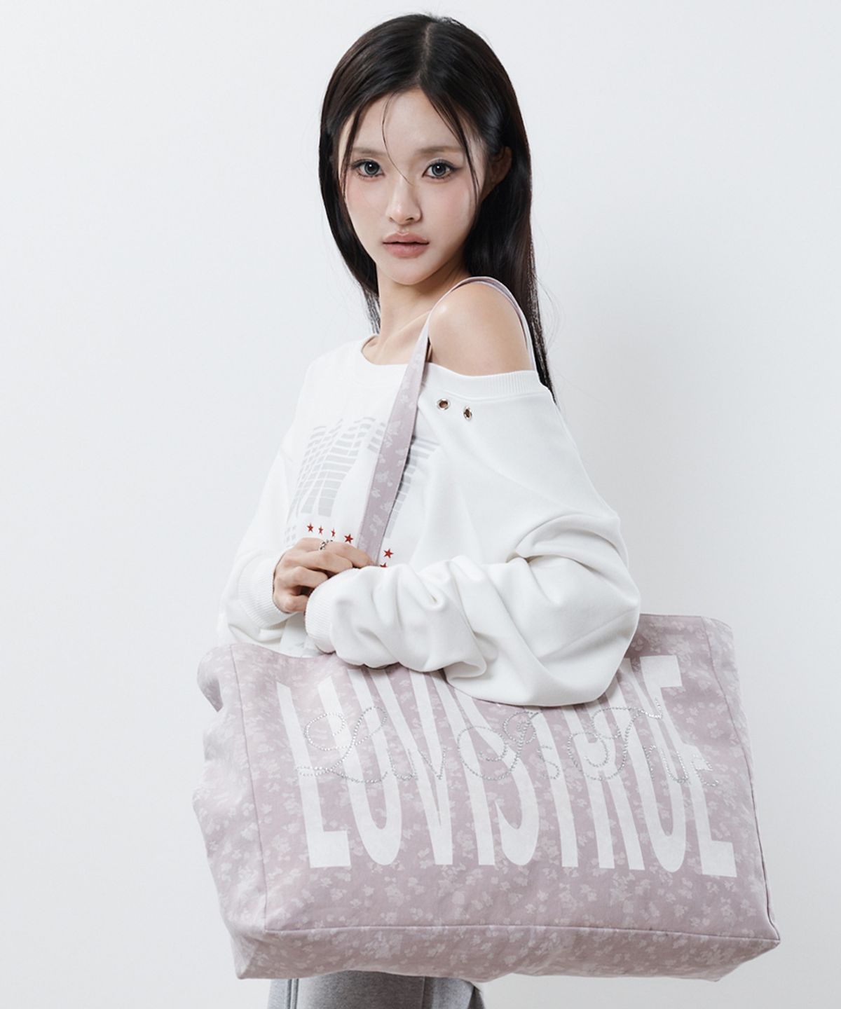 러브이즈트루(LUVISTRUE) RL LETTERING TOTE BAG(INDIE PINK)