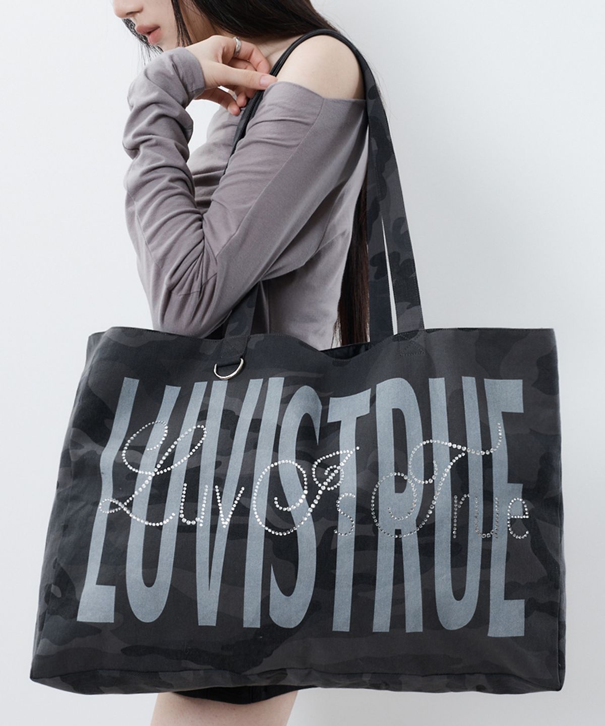 러브이즈트루(LUVISTRUE) RL LETTERING TOTE BAG(CAMO)