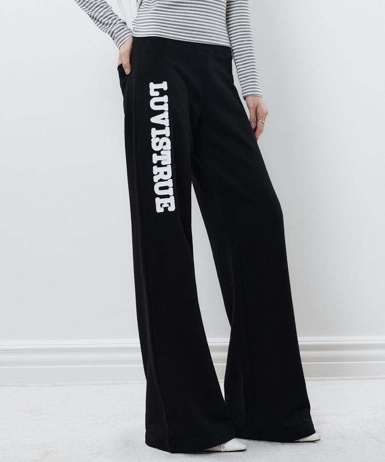 RL PATCH BOOTCUT PANTS(BLACK)