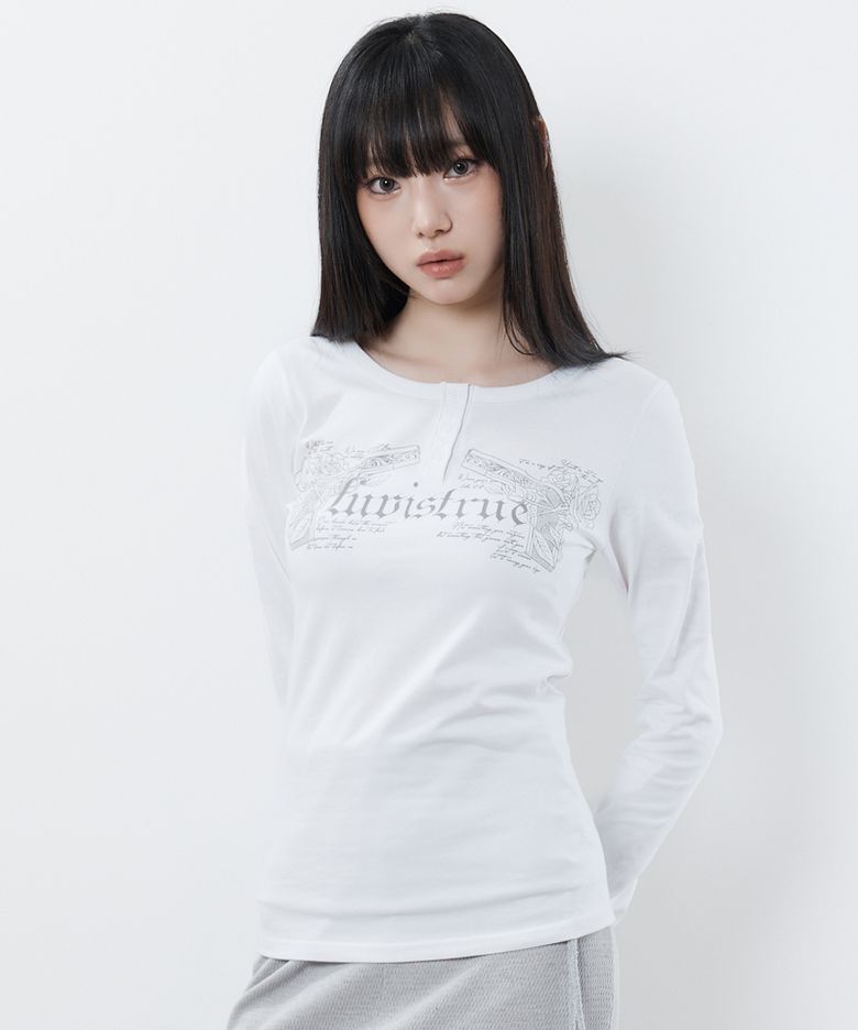 RL DOUBLE GUN LONG SLEEVE(WHITE)