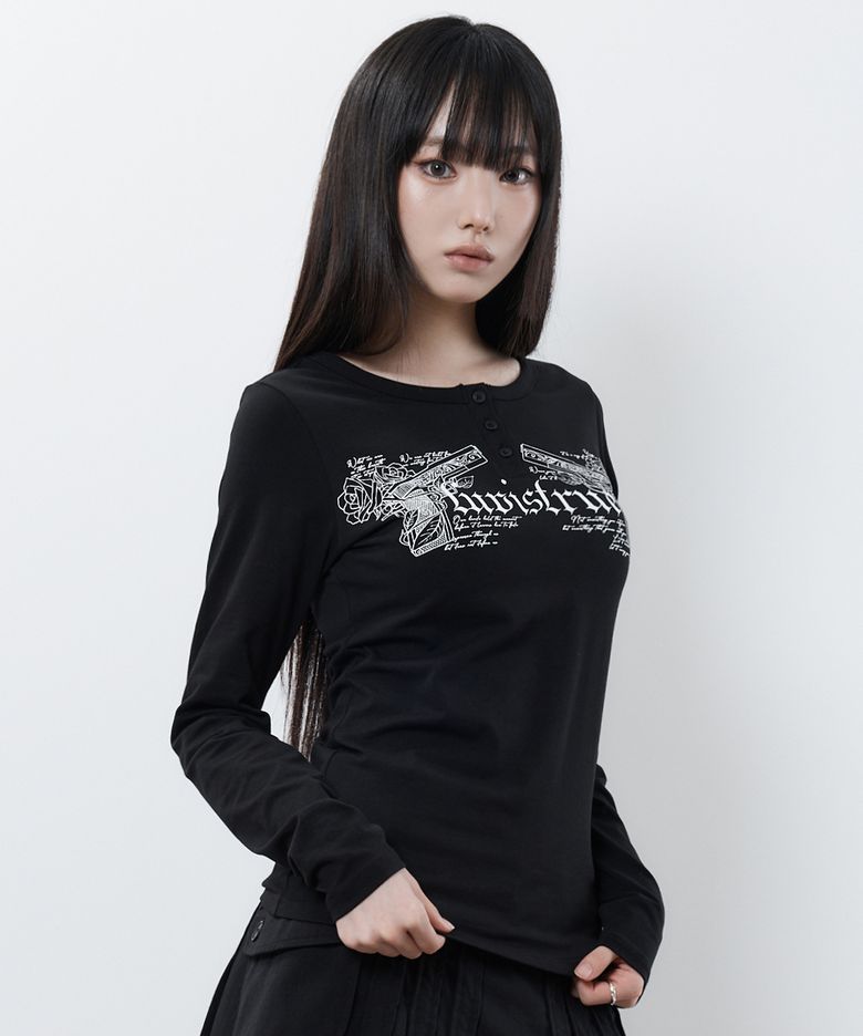 RL DOUBLE GUN LONG SLEEVE(BLACK)