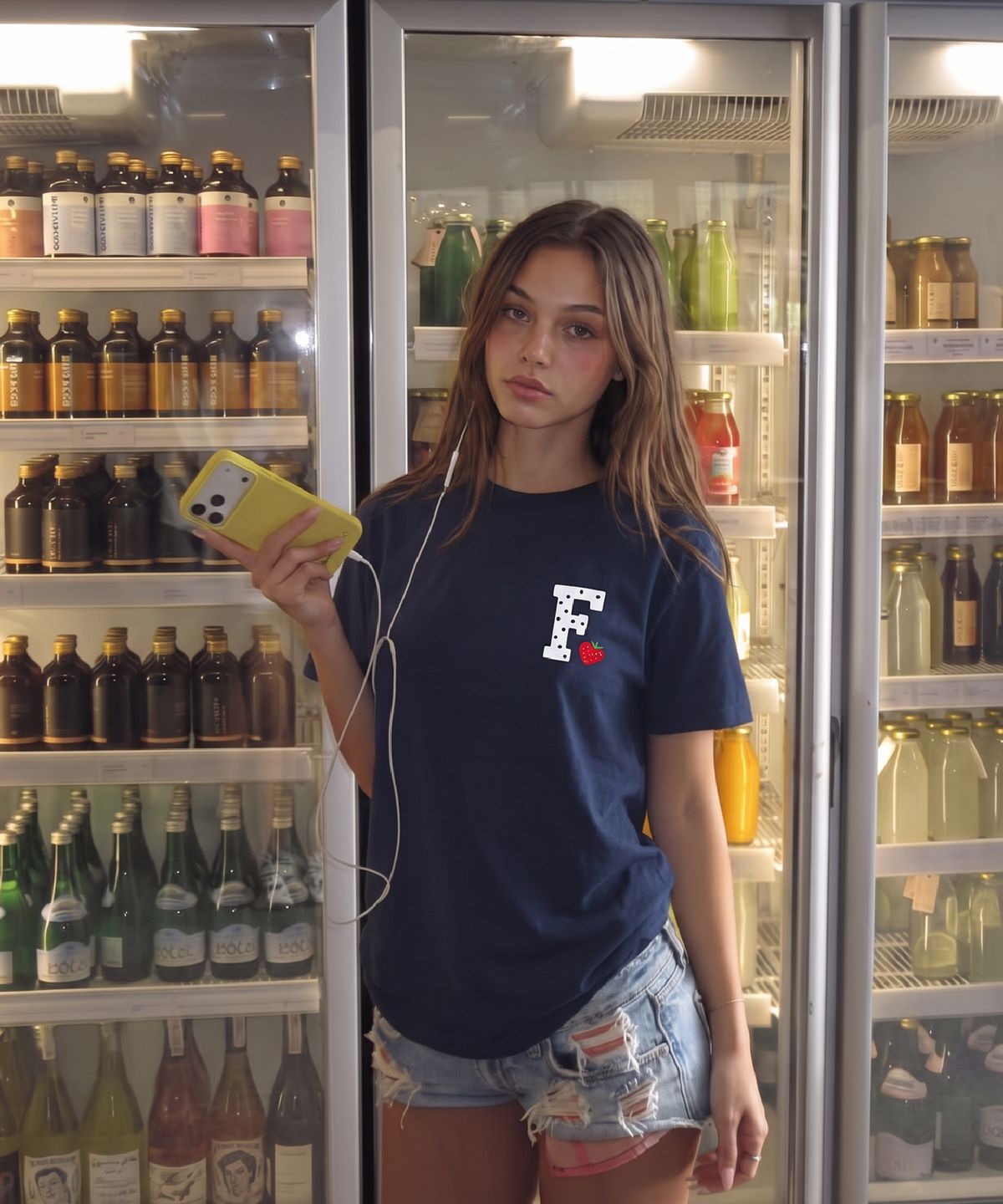 프루앤(FRUAND) HEART T-SHIRT_NAVY