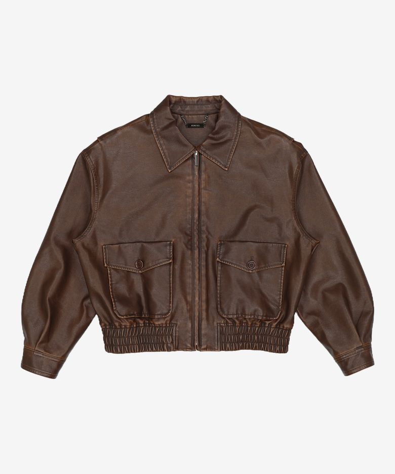 빈티지 레더 블루종 자켓 브라운 MDJK022BROWN FREE
