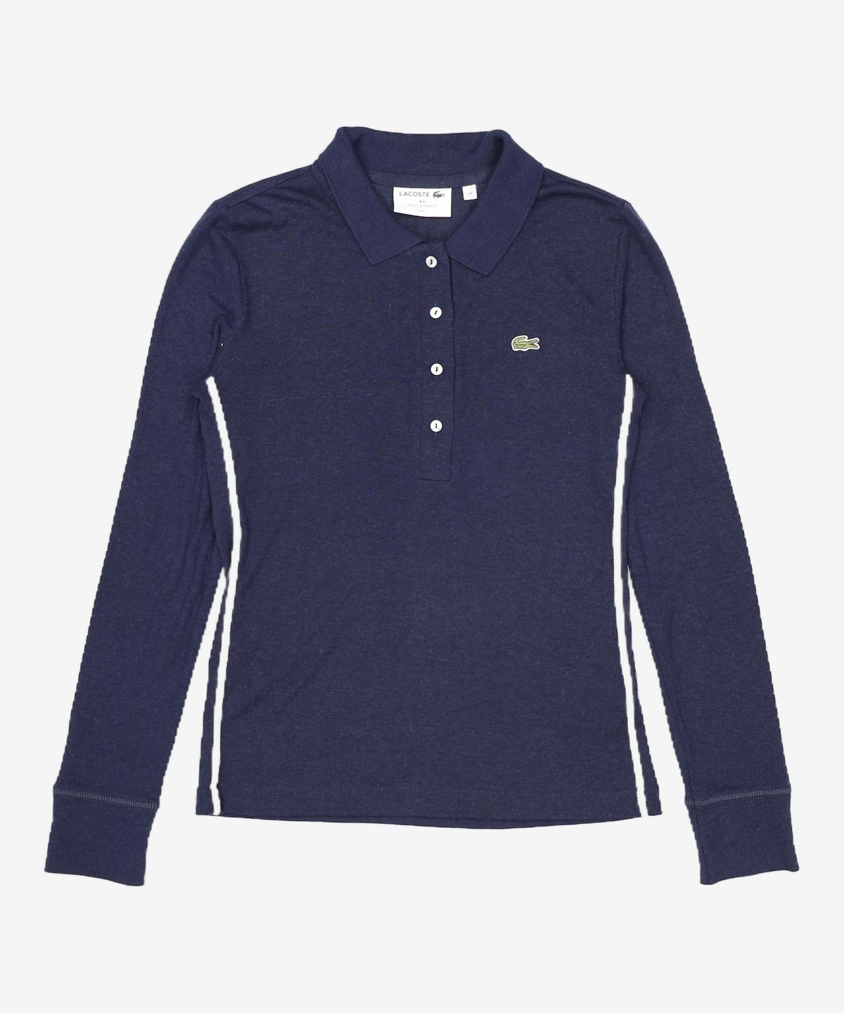 라코스테(LACOSTE) 여성 슬림핏 립조직 울블렌드 폴로 [네이비] 34