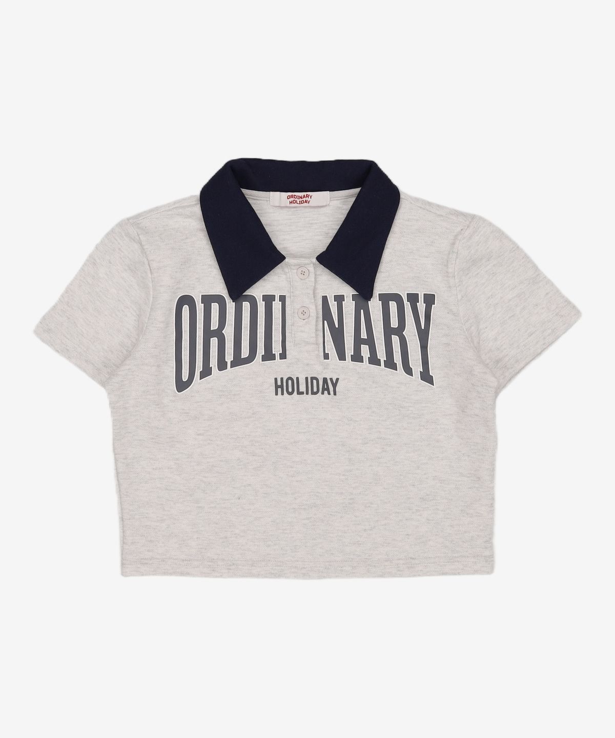 오디너리 홀리데이(ORDINARY HOLIDAY) 카라 배색 피케 티셔츠 [LIGHT GRAY] FREE