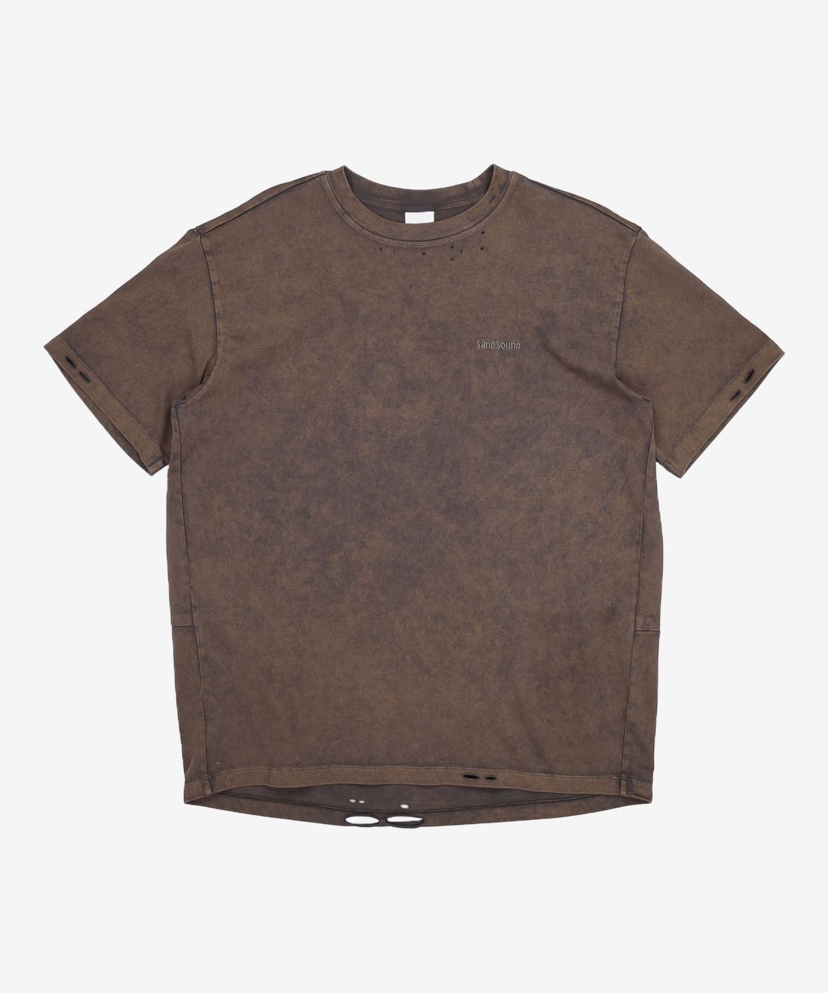 샌드 사운드(SAND SOUND) Pigment Dyeing Destroyed Half Sleeve TShirt  Orange L