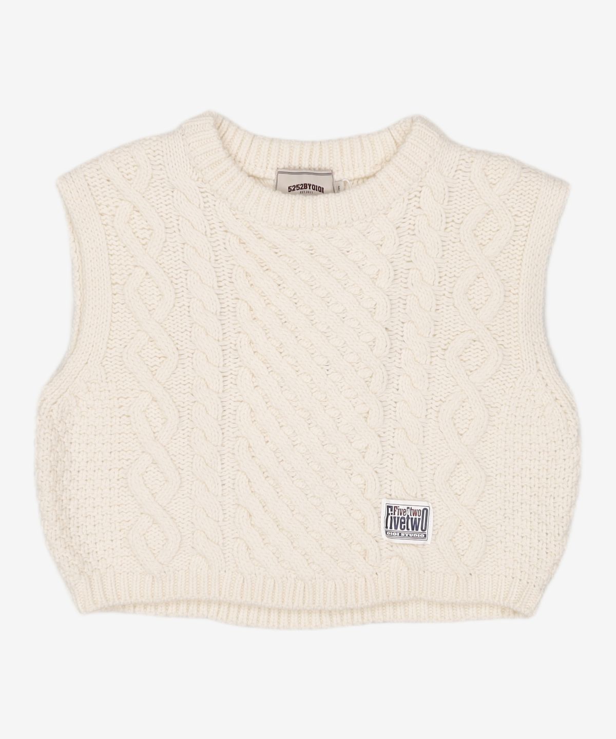 오아이오아이 컬렉션(OIOI COLLECTION) MIXED CABLE CROP KNIT VEST [CREAM] FREE
