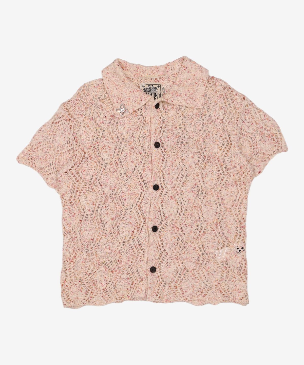마틴플랜(MARTIN PLAN) Hawaii Mix Knit Shirts - PINK 100