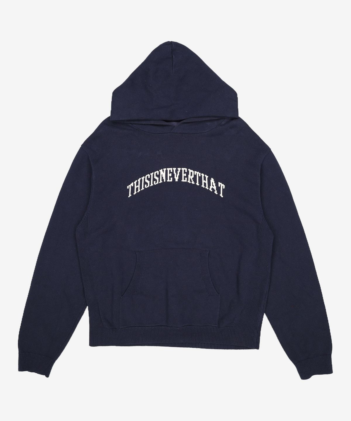 디스이즈네버댓(THISISNEVERTHAT) Arch-Logo Knit Hoodie Charcoal XL