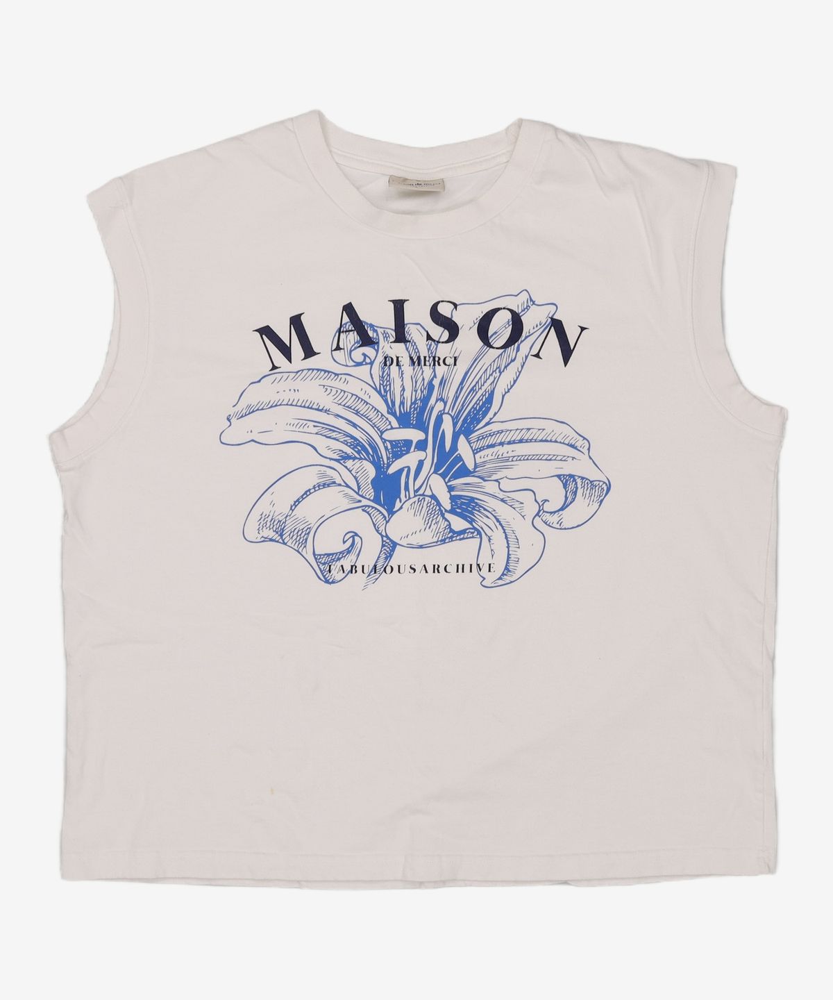 라 메종 스튜디오(LA MAISON STUDIO) UNISEX 오버핏 싱글 MAISON프린팅 슬리브리스 탑 애쉬그레이(FCB2TS300M) L