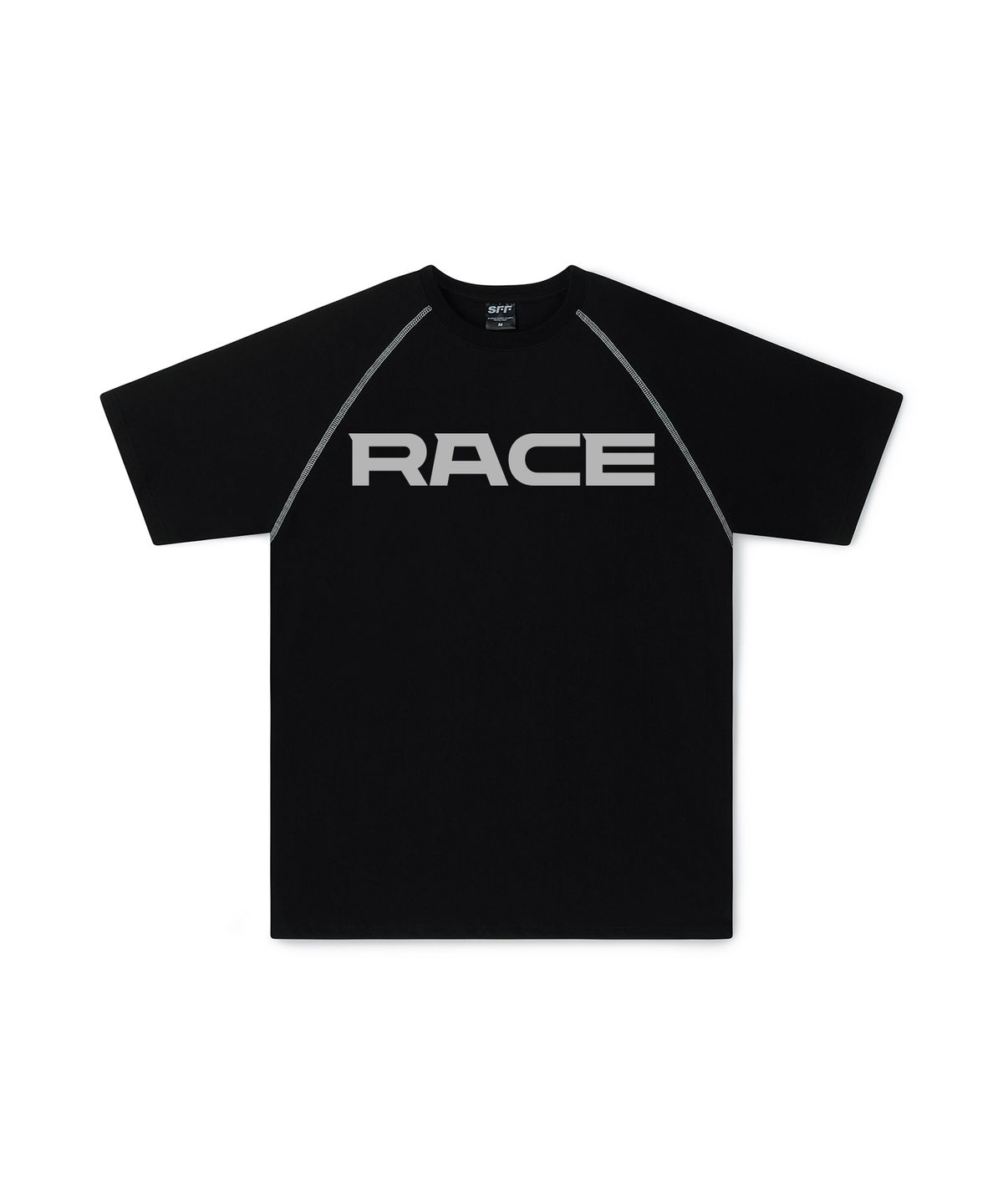 플루피 플루피(FLUFFYFLUFFY) SFF RACE 래글런 피그먼트 오버핏 반팔 티셔츠