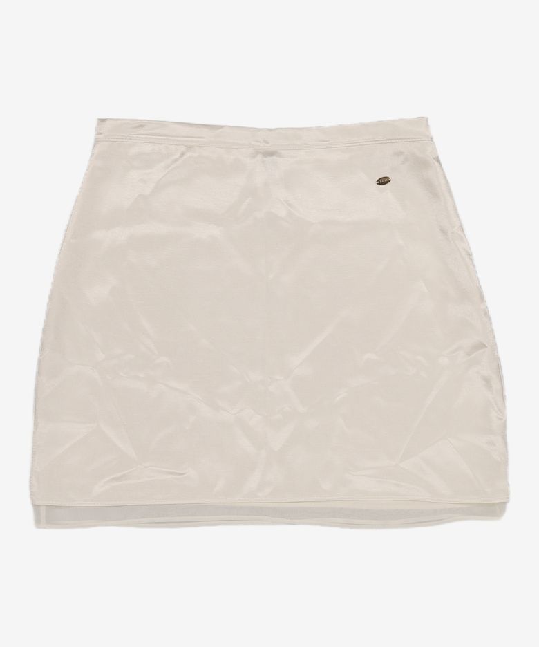 MIST DOUBLE LAYERED SATIN MINI SKIRT 3COL_IVORY M