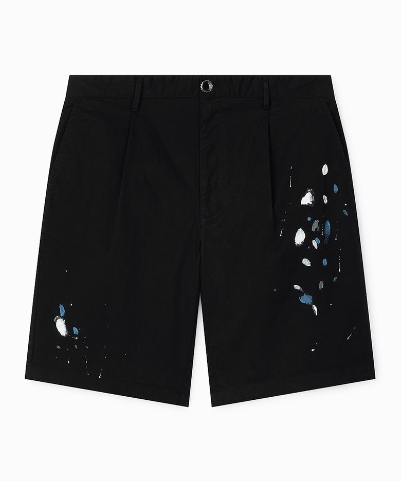 Atelier Painted Single-Tuck Chino Shorts (BLACK)