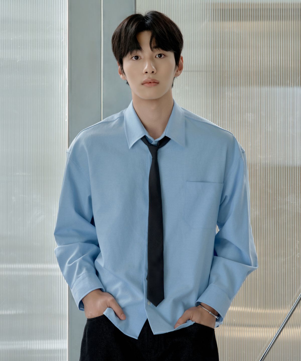 효지(HYOJI) 26 FW 세미 크롭 옥스포드 셔츠 (5컬러)