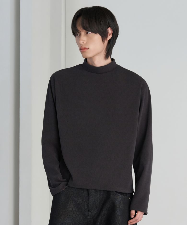 26 FW 골지 모크넥 크롭 티셔츠 (3컬러)