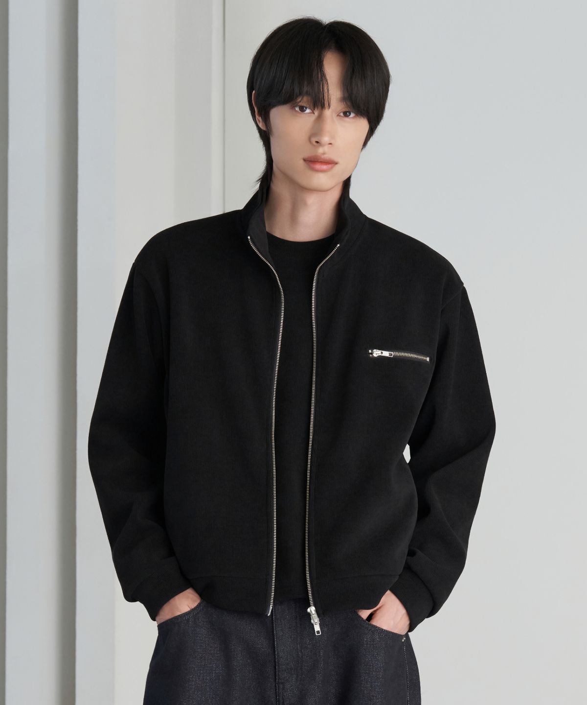 효지(HYOJI) 26 FW 골지 풀집업 크롭 자켓 (2컬러)
