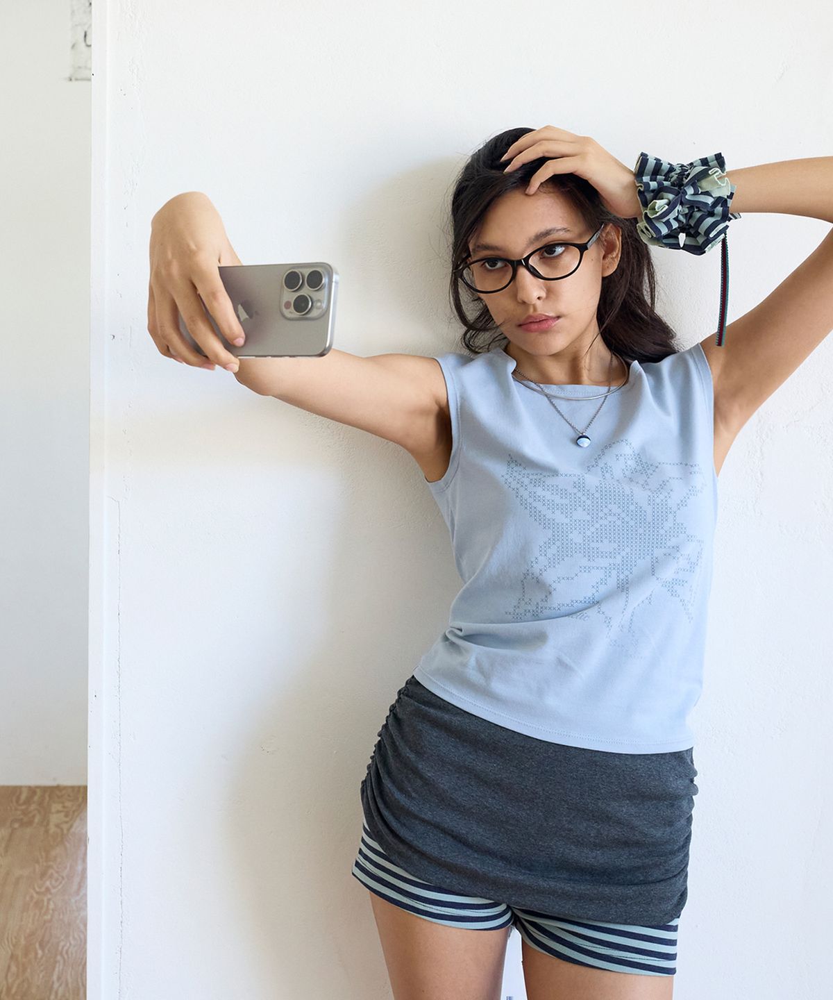 페이네틱(PAINETIC) Back Tied Top (BLUE)