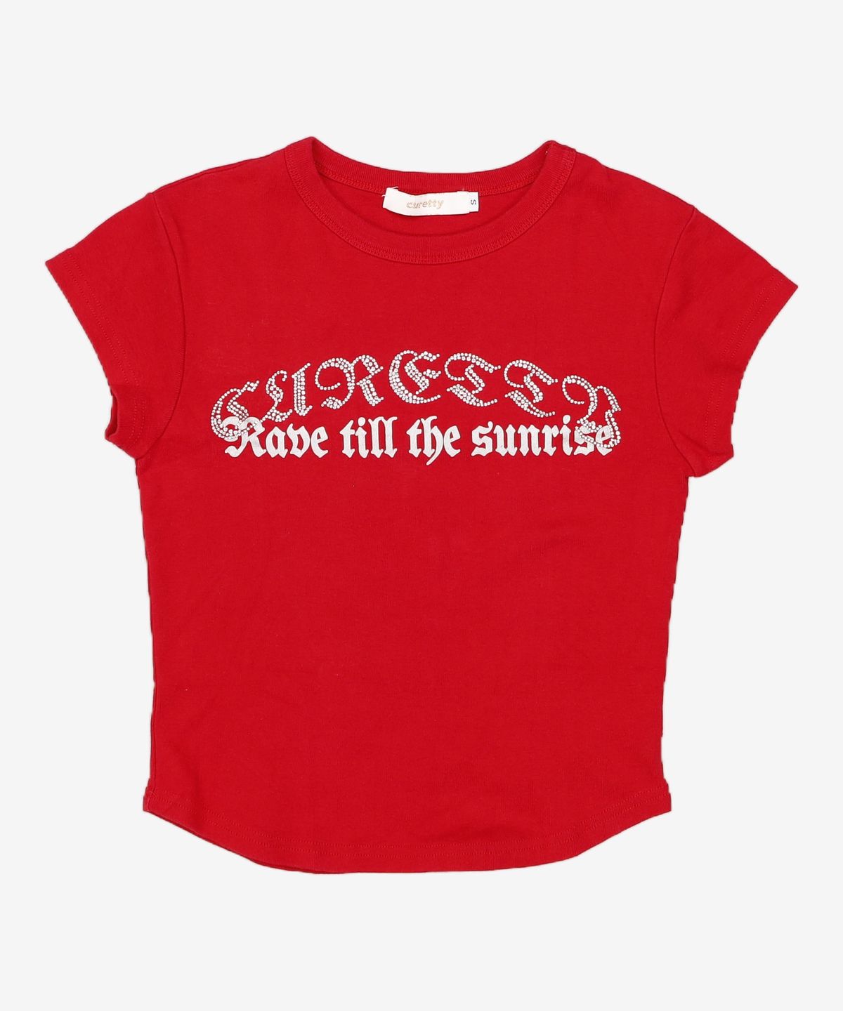 큐리티(CURETTY) C 90S LINE RHINESTONE T-SHIRT_RED S