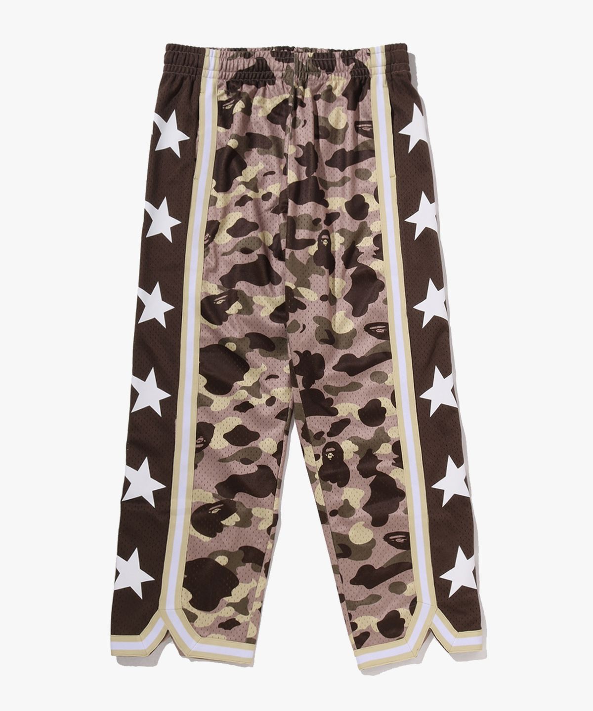 베이프(BAPE) 컬러 카모 메쉬 하이 스플릿 스냅버튼 릴렉스트 핏 팬츠(M) BROWN