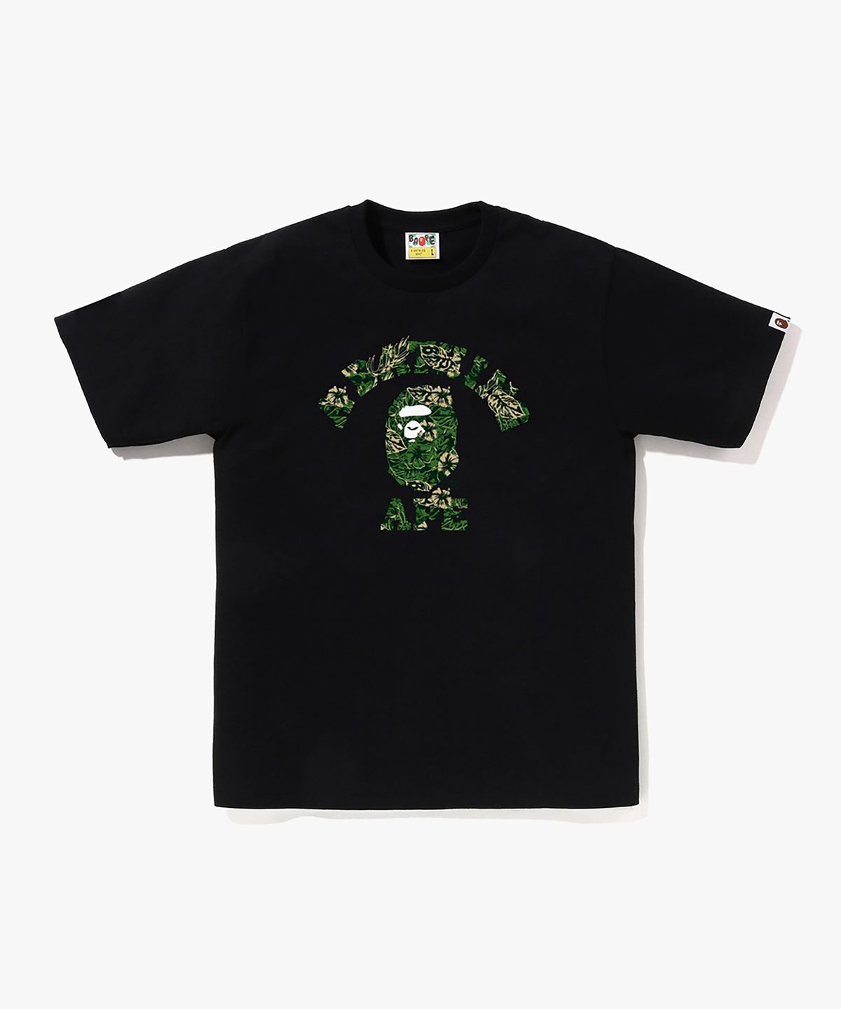 베이프(BAPE) 팜 리조트 카모 콜리지 티셔츠(M) BLACK/GREEN