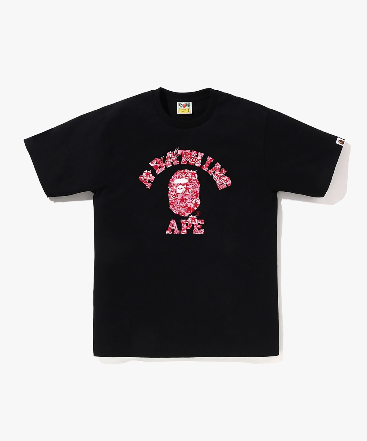 베이프(BAPE) 팜 리조트 카모 콜리지 티셔츠(M) BLACK/PINK
