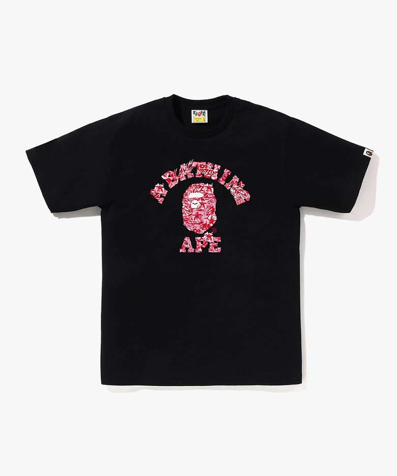 팜 리조트 카모 콜리지 티셔츠(M) BLACK/PINK