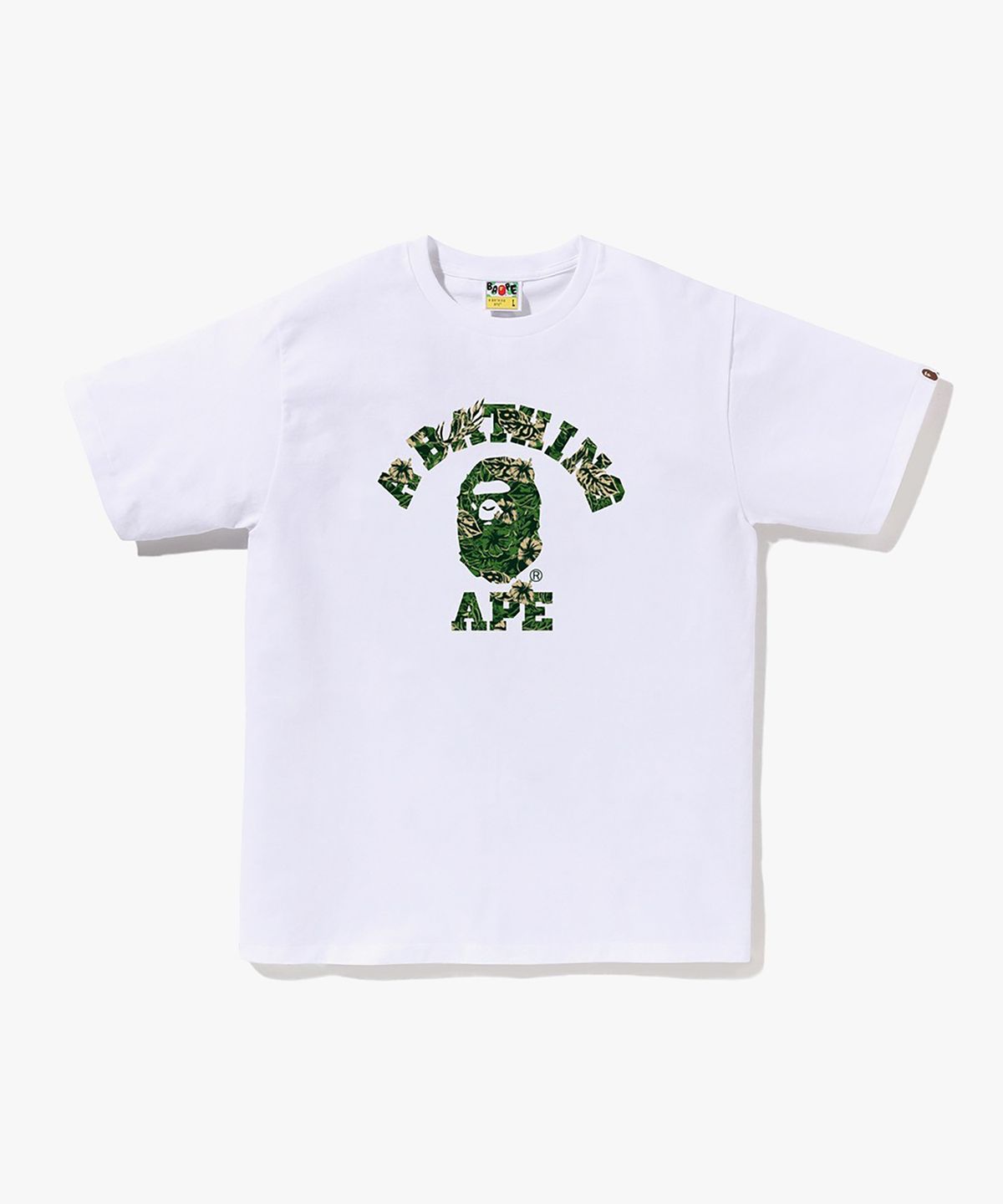 베이프(BAPE) 팜 리조트 카모 콜리지 티셔츠(M) WHITE/GREEN