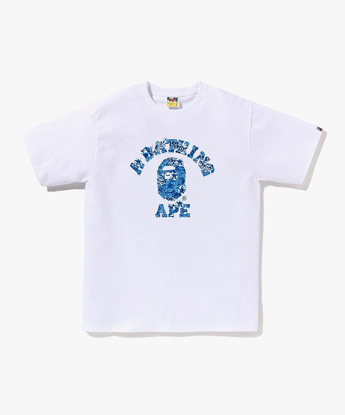 베이프(BAPE) 팜 리조트 카모 콜리지 티셔츠(M) WHITE/BLUE