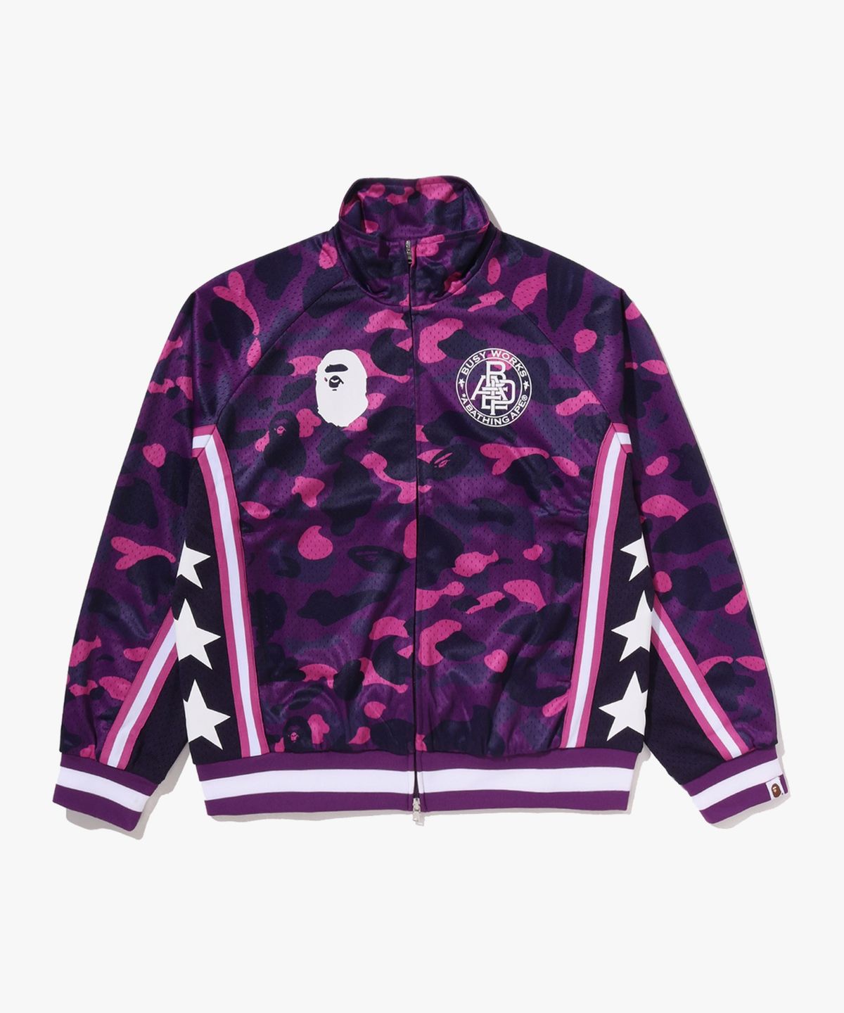 베이프(BAPE) 컬러 카모 메쉬 릴렉스드 핏 트랙 자켓(M) PURPLE