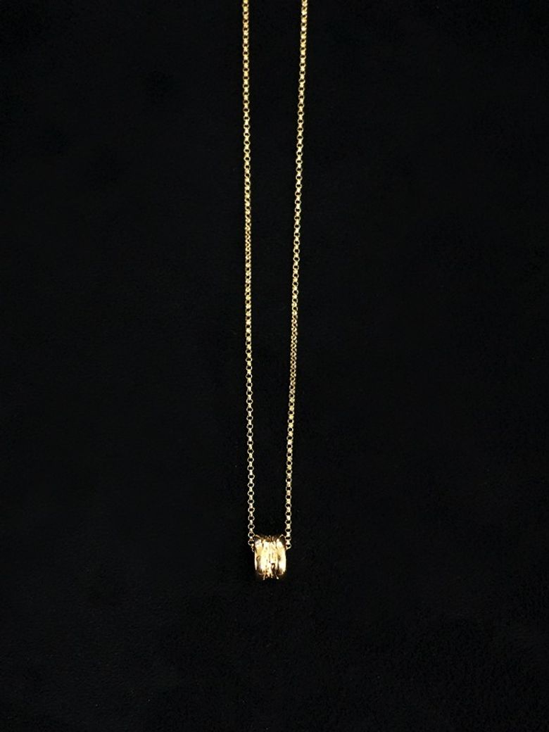 해류 TEXTURE RING NECKLACE (M) - GOLD