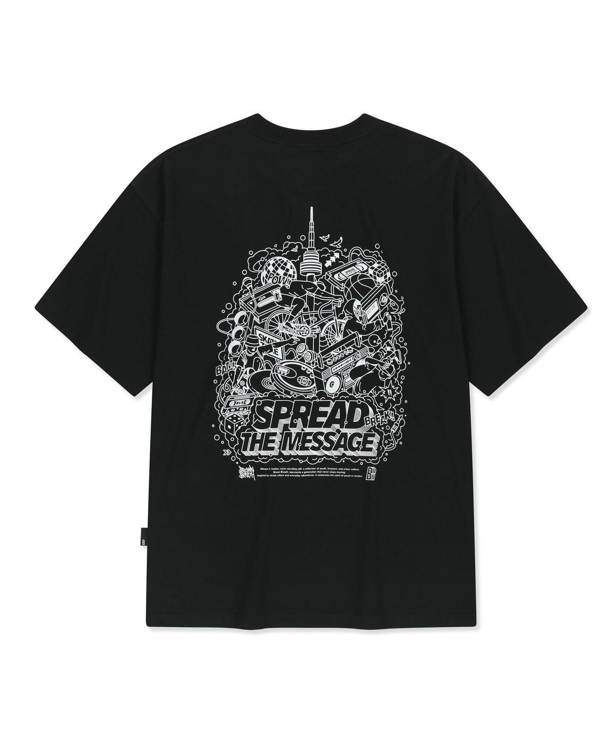 브라운브레스(BROWNBREATH) BB 20TH VIBE GRAPHIC TEE - BLACK