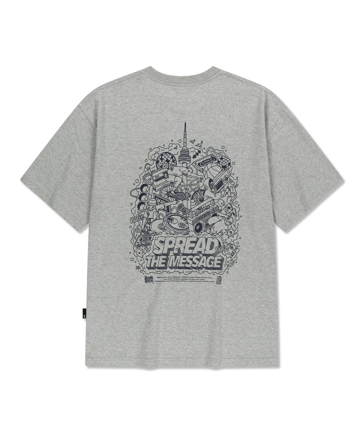 브라운브레스(BROWNBREATH) BB 20TH VIBE GRAPHIC TEE - MELANGE GREY