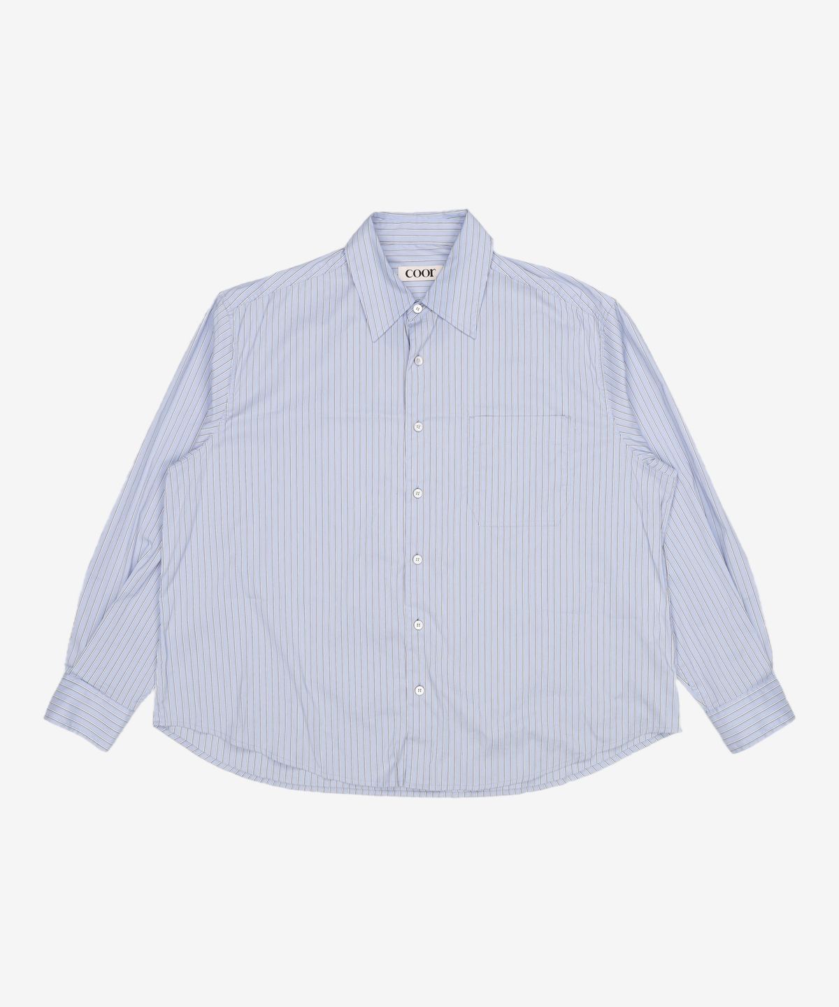 쿠어(COOR) 멀티 핀 스트라이프 오버사이즈 셔츠 (블루) 3XL