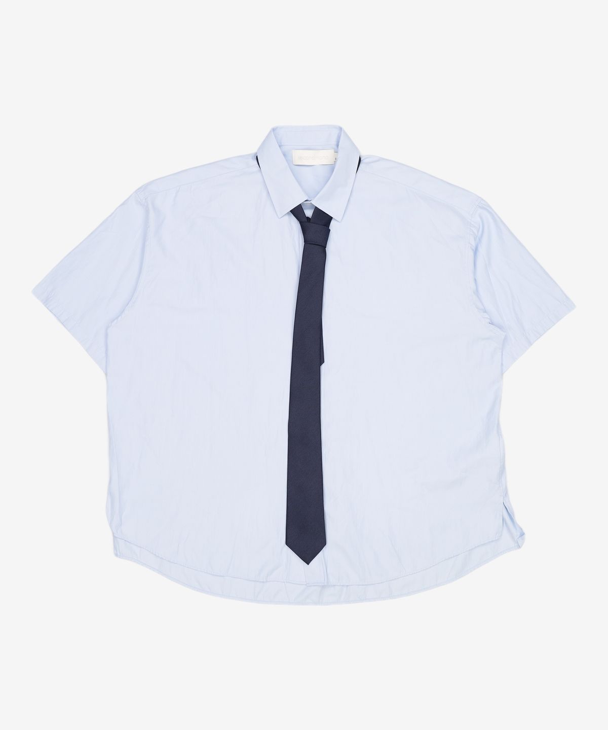 세컨모놀로그(SECONDMONO) (TIE SET)Side Slit Oversized Cotton Half Shirt [8 color]_SESH009 M