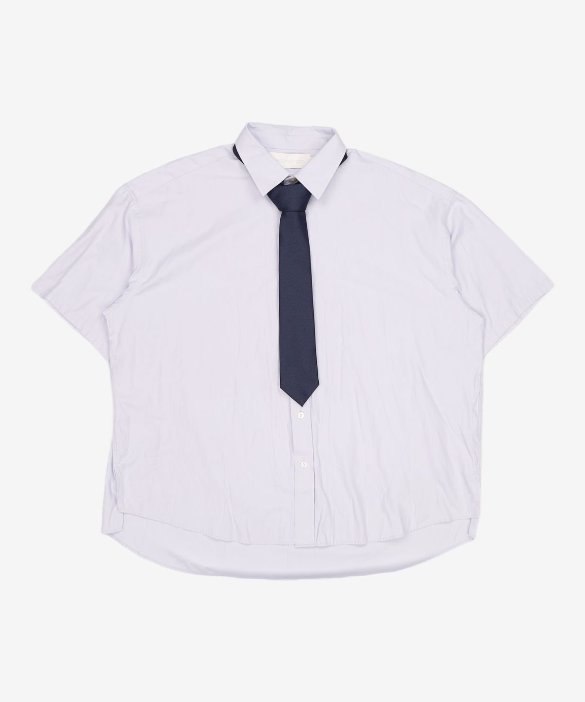 세컨모놀로그(SECONDMONO) (TIE SET)Side Slit Oversized Cotton Half Shirt [8 color]_SESH009 S