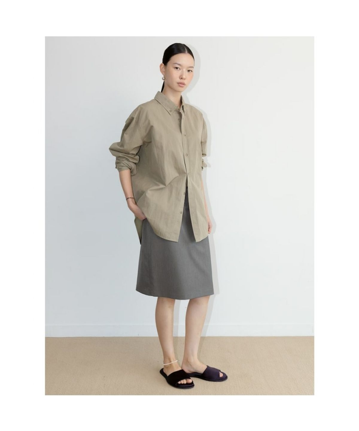 디애퍼처(THE APERTURE) Murphy Cotton Shirt  Beige (TA6764A03A)