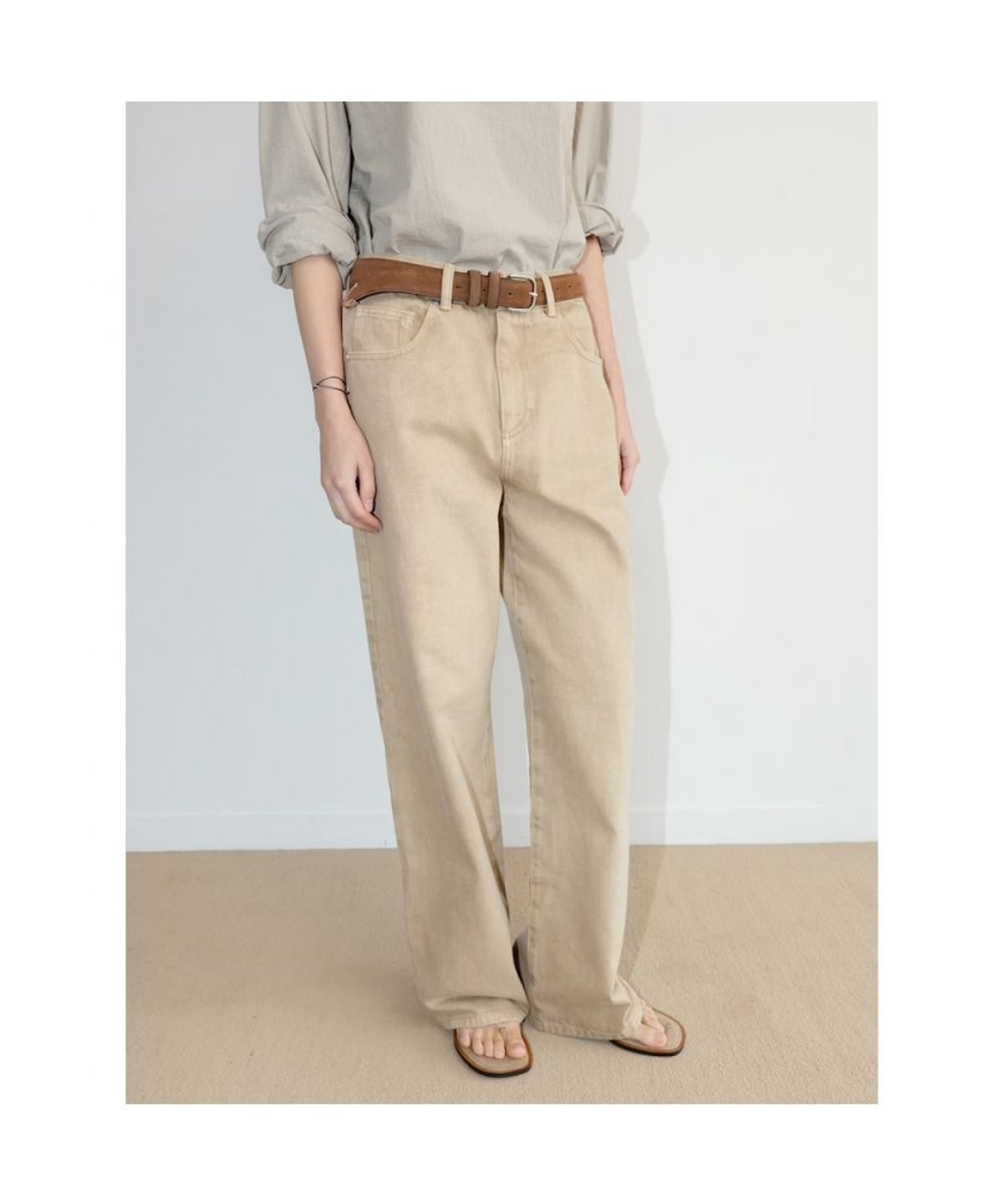 디애퍼처(THE APERTURE) [Unisex] 60S Straight Denim Pants  Beige (TA6721U07A)